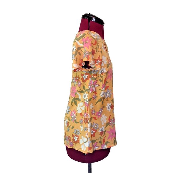 ModCloth Boardroom Brunch Keyhole Blouse Womens Size Small Retro Floral - Picture 4 of 7